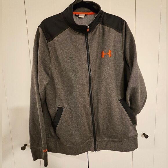 Under Armour Other - UNDER ARMOUR Men's Grey Black Full Zip sweatshirt warm activewear storm1